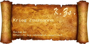 Krieg Zsuzsanna névjegykártya